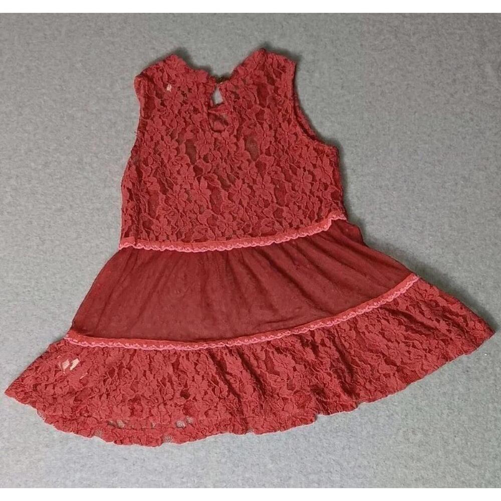 Jak And Peppar Sleeveless Lace And Mesh Blouse Youth Girls Size 7 Hot Pink... - Picture 9 of 9
